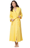 PajamaGram Womens Robe Cotton Wrap - Womens Robes Long Soft, Yellow, M, 8-10