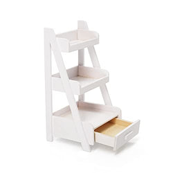 Odoria 1/12 Miniature Plant Shelf Rack Dollhouse Furniture Accessories, White