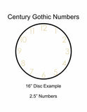 Unfinished Wood Clock Number Set in Century Gothic Font, Available in a Variety of Sizes and Thicknesses (2.5 Inch Tall, 1/8" Thickness)