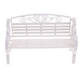 Dollhouse Furniture 1:6 Scale Miniature Modern Styled Garden Patio Park Bench Garden Decor - White