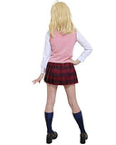 miccostumes Women's Akamatsu Kaede Cosplay Costume Outfit School Uniform with Vest (X-Small) Pink