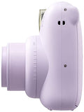 FUJIFILM INSTAX Mini 12 Instant Film Camera (Lilac Purple) + Fuji Instax Instant Film Single Pack - 10 Prints + Protective Case - Purple + Photo Album - Purple + Travel Stickers - Bundle!
