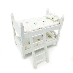 Posee Miniature Children Bedroom Bunk Bed Dollhouse 1:12 Furniture Accessories (Strawberry)