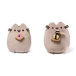 GUND Pusheen Snackables Donut Plush Stuffed Animal Cat, 9.5" & GUND Pusheen Snackables Sushi Chopsticks Plush Stuffed Animal Cat, 9.5"