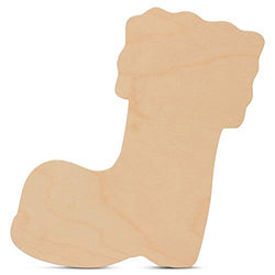 Christmas Stocking Cutouts 12 inch, Pack of 5 Unfinished Wood Cutouts for Christmas Crafts and Ornaments, by Woodpeckers