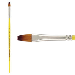 Creative Inspirations Dura-HandleArtist Paint Brush Short Solid Resin Handle Resists Chips & Cracks - Size Flat 1/4" - 2 Pack
