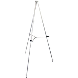 US Art Supply 66 inch Tall Gallery Large Silver Aluminum Display & Presentation Floor Easel