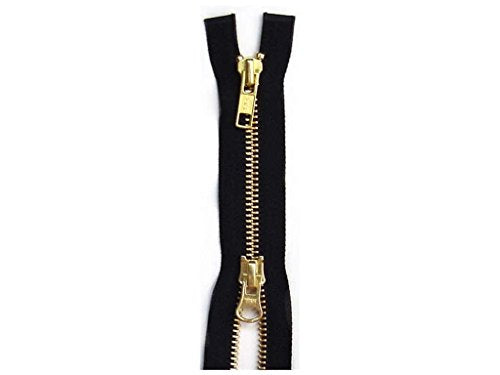 YKK Brass 2 Way Separating Parka Zipper 26" Black