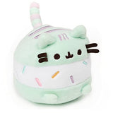 GUND Ice Cream Sandwich Pusheen Sweet Dessert Squishy Plush Stuffed Animal Cat for Ages 8 and Up, Mint and White, 4”