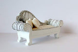 Miniature Victorian Sofa 1:12 scale. Gypsum Dollhouse Furniture Baroque Cosette