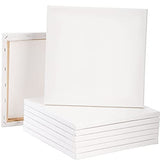 Tosnail 8 Pack 11.75" x 11.75" Square Artist Painting Canvas Panels White Blank Stretched Canvas Canvas Board for Oil or Acrylic Painting Party