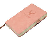 Yansanido Super Thick Notebook Pink HardCover 360 Pages Ruled Journal Notebook A5/ 5.7x8.3 inch Leather Cover Classic Notebook with Pen Loop (Pink)