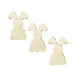 3 Pack of 6 inch Bunny Rabbits, Easter Bunny cutouts, Unfinished Bunny wood cutout, DIY Craft wooden cutout