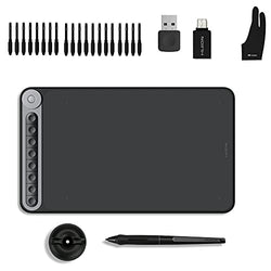 HUION Inspiroy Dial Q620M Graphic Drawing Tablet Android Supported Wireless Digital Pen Tablet with Battery-Free Stylus Tilt, 8 Press Keys and Dial Controller, 10x6inch Digital Drawing Pad with Glove