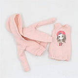 Original Doll Clothes Outfit, Hooded Coat + Sleeves Sweater, Doll Dress Up for 1/6 12inch Doll or ICY Doll- Fortune Days (Pink)