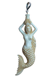 Jewelry with Soul Antique Mermaid Carrying Jug Pendant Sterling Silver 925 Hand Carved Recycled