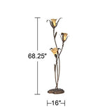 Franklin Iron Works Intertwined Lilies Floor Lamp