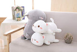 35-65 Kawaii Lying Cat Plush Toys Stuffed Cute Cat Doll Lovely Animal Pillow Soft Cartoon Toys for Children Girls (Grey Close Eyes,35cm)