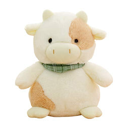 BARMI Cartoon Collectible Dolls|Plush Toys Adorable Ox 2021 Novelty Decorative Animal Doll Stuffed Animal Figurine Doll Sofa Bed Table Decor Perfect for Child Toddlers Birthday Gift Green