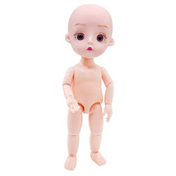 EVA BJD Naked Doll 1/8 15cm (5.9") Mini Dolls,Face Makeup,12+ Jointed