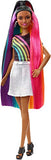 Barbie Rainbow Sparkle Hair Doll Featuring Extra-Long 7.5-Inch Brunette Hair with A Hidden Rainbow of Five Colors, Sparkle Gel and Comb and Hairstyling Accessories, Gift for 5 to 7 Year Olds