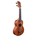 Kadence Mahogany Wood Ukulele Mahagony 21 inch With Bag and Tuner (Wanderer with Tuner)