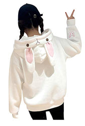 CRB Fashion Womens Teens Animal Anime Cosplay Cartoon Sweatshirt Shirt Hoodie Hoody Top Jumper Sweater (White Bunny #2)