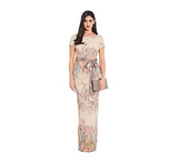 Adrianna Papell Women's Matelasse Column Gown, Blush Multi, 8