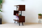 Miniature industrial modern bookcase, dollhouse furniture 1:6 scale S-shaped