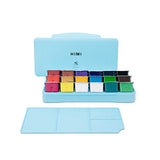 MIYA HIMI Gouache Paint Set 18 Colors (30ml/Pc) Paint Set Unique Jelly Cup Design Non Toxic Paints for Artist, Hobby Painters & Kids, Ideal for Canvas Painting for Novelty Gift (Blue)