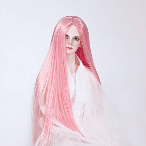 HMANE BJD Doll Wig, Centre Parting Long Srtaight Hair Wig for 1/3 BJD Dolls - (Grapefruit Red) (No Doll)