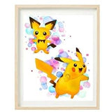 Pokemon Posters Wall Décor – Unframed Set of 6 Prints 8x10 Inch, Watercolor Anime for Kids Room Decoration Pichu Pikachu Charmander Charizard Squirtle Blastoise Bulbasaur Venusaur Eevee Mew Mewtwo