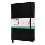 YeeATZ Hardcover Notebook Lined Journal for Writing, Medium 5.5 by 8.4 Inch, 100 GSM Thick Paper (Black, Ruled)