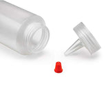 Bastex 8-Ounce Plastic Squeeze Bottles Pack of 8. Clear Bottles with Yorker Red Caps. Perfect for Arts and Crafts Food Glue Paint or Any DIY Liquids. Multiple Purpose Refillable, Reusable Containers.