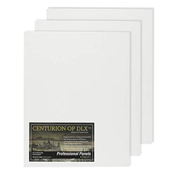 Centurion Deluxe Professional Oil Primed Linen Canvas Panels 3-Pack - OP Enhanced Primed Oil Canvas Panels for Painting, Artists, Oils, Alkyds, & More! - 16x20"