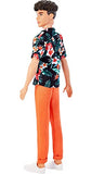 Barbie Ken Fashionistas Doll #184 with Brown Cropped Hair, Hawaiian Shirt, Orange Pants and White Deck Shoes