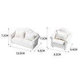 G0lden&Mang0 Dollhouse Sofa Set,1/12 White Fabric Sofa Miniature Furniture Toy Living Room Dollhouse Decor Accessories for Kids Gift