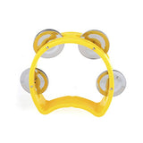 Musiclily Plastic Handheld Tambourine Percussion Jingles Musical Instrument for Kids and Adults, Red/Yellow(Pack of 2)