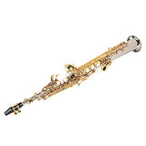 Professional brass soprano straight Saxophone silver plated tube gold key saxophone with bag, DFKEA8k6h1tc0mp