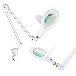 Brightech LightView PRO - LED Magnifying Glass Desk Lamp for Close Work - Bright Magnifier Lighted Lens - Puzzle, Craft & Reading Light for Table Top Tasks - 2.25x Magnification