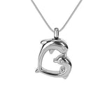 Cremation Urn Jewelry Waterproof Dolphin Kiss Heart Urn Pendant Memorial Remains Ashes Keepsake