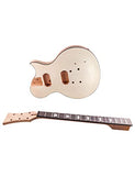 Fistrock DIY Electric Guitar Kit Les Paul Style Beginner Kits 6 String with Flamed maple Veneer Top Mahogany Body Mahogany Neck Poplar Laminate Fingerboard Chrome Hardware Build Your Own Guitar.