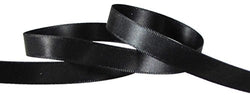Black Ribbon for Crafts - Hipgirl Wholesale Bulk 100 Yard 1/4" Double Face Satin Fabric Ribbon