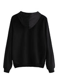 SweatyRocks Sweatshirt Women's Long Sleeve Pullover Sweatshirt Hoodie Black Letter Large