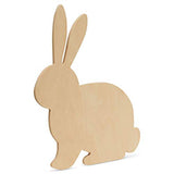 Large Wood Rabbit Cutout 12-inch x 10-3/4-inch, Pack of 1 Unfinished Wood Easter Bunny Rabbit Cutout to Paint for Easter Crafts, Spring Home Decorations, and Woodland Nursery Décor, by Woodpeckers