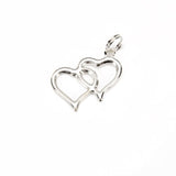 Darice VL8144305F 20-Piece Double Heart Charms, Silver