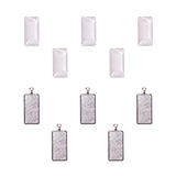 Pandahall Pack of 5 Pendant Makings Sets, with Rectangle Alloy Pendant Cabochon Settings and