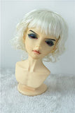 Doll Wigs JD260 9-10inch 23-25CM Short Lady Curls Synthetic Mohair BJD Doll Wigs (Ivory White, 9-10inch)