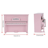 chenggong Doll House Accessories, Doll House Mini Upright Piano, Wood Material Pink Mini Size White House Decor Toys Dolls for Girl DIY Dollhouse Decor(Pink)