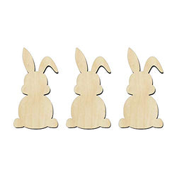 3 Pack of 6 inch Bunnies, Easter Bunny cutouts, Unfinished Bunny wood cutout, DIY Craft wooden cutout